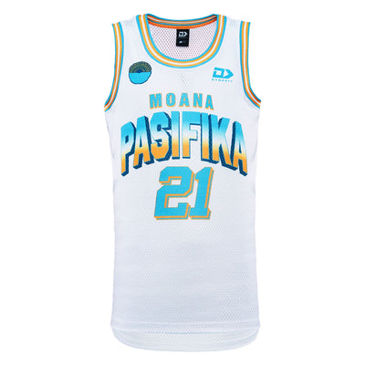 2024 Moana Pasifika Mens White Basketball Singlet-FRONT