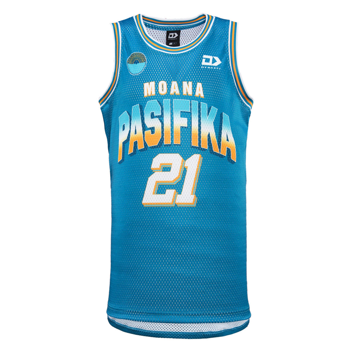 2024 Moana Pasifika Mens Blue Basketball Singlet-FRONT